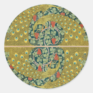 Adesivo Peacock Art Nouveau Estilo redondo intrincado desi