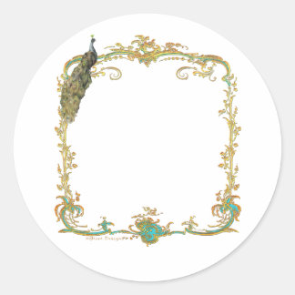 Adesivo Peacock com Impressão de Arte do Ornamentado de Qu