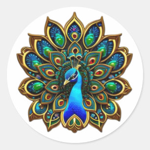 Adesivo Peacock de Plumage Colorido