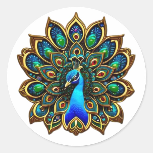Adesivo Peacock de Plumage Colorido (Frente)