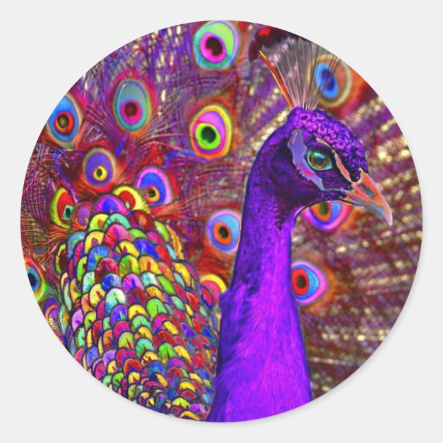 Adesivo Peacock de um milhão de cores (Frente)