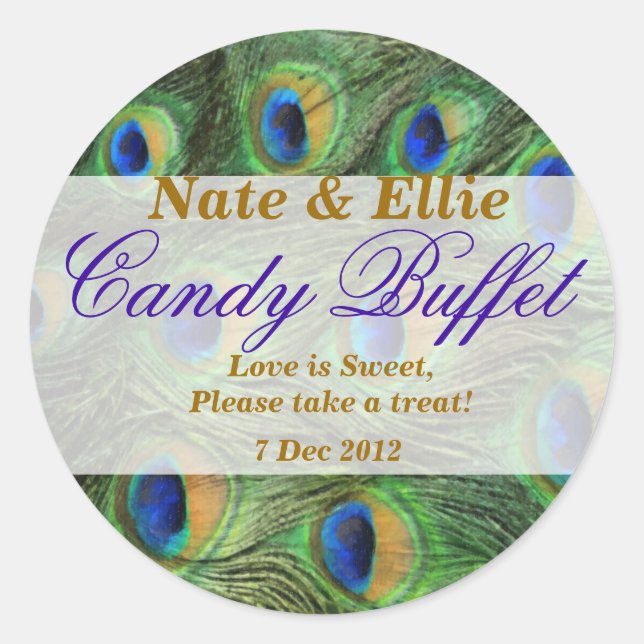 Adesivo Peacock Feather Candy Buffet Sticker (Frente)