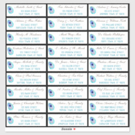 Adesivo Peacock Feather Modern Wedn Endereço de Convidado