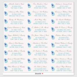 Adesivo Peacock Feather Modern Wedn Guest Address Stick