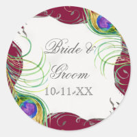 Peacock Feather n Swirls - Selos De Casamento