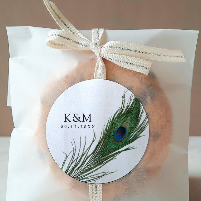 Adesivo Peacock Feather Poise | Evento de Casamento (Criador carregado)