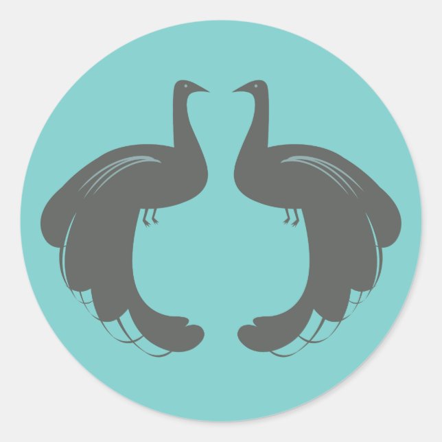 Adesivo PEACOCKS em CINZAS (Frente)