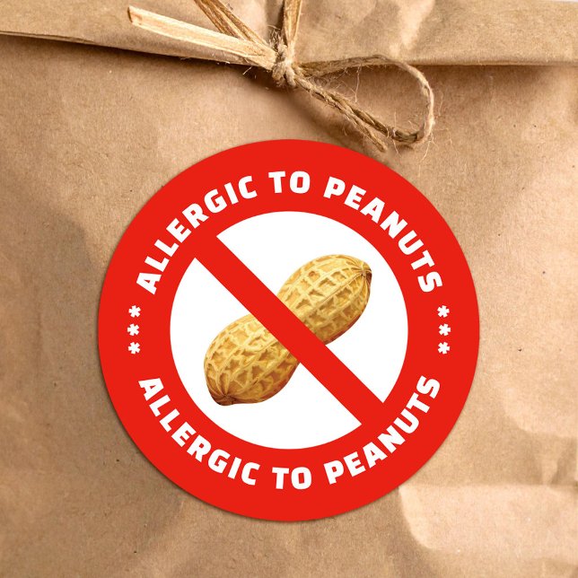 Adesivo Peanut allergy warning food alert (Criador carregado)