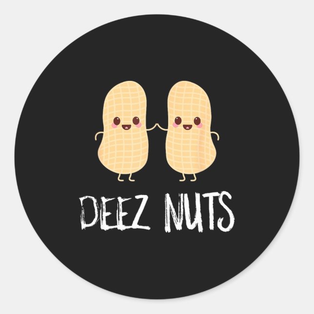 Adesivo Peanut Food Funny Kawaii Cute Meme Deez Nuts Joke  (Frente)