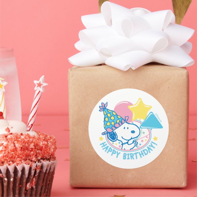 Adesivo PEANUTS | Balões de Aniversário Felizes de Snoopy (Festa)