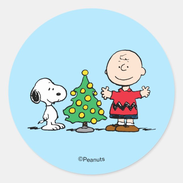 Adesivo Peanuts | Snoopy & Charlie Brown Christmas Tree (Frente)
