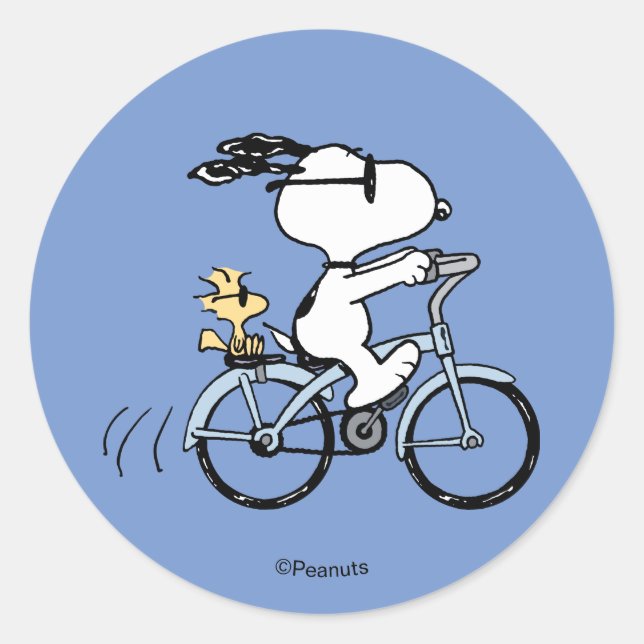 Adesivo Peanuts | Snoopy & Woodstock Bicycle (Frente)