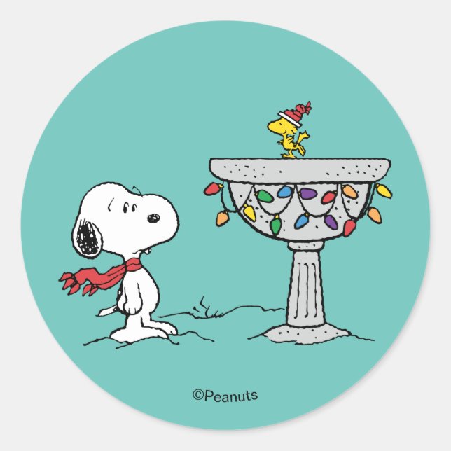 Adesivo Peanuts | Snoopy & Woodstock Decorated Bird Bath (Frente)
