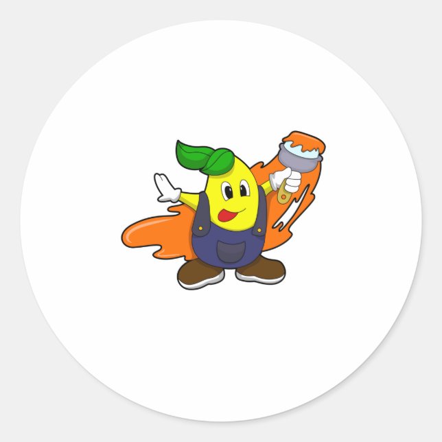 Adesivo Pear como Pincel com Pincel de Tinta (Frente)