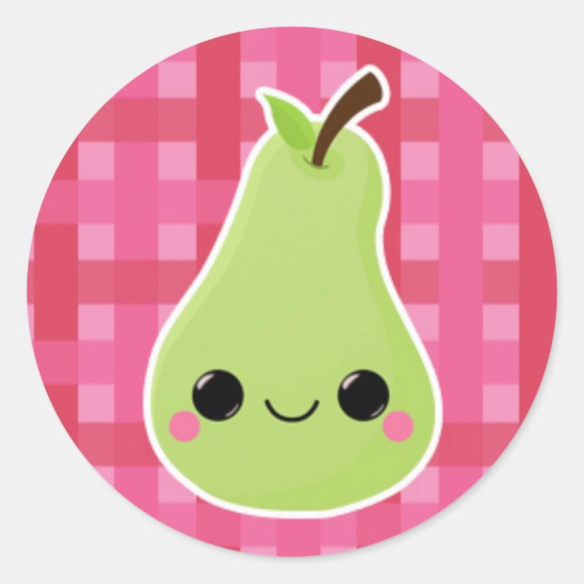 Adesivo Pear na lata rosa (Frente)