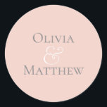 Adesivo Pearl Blush Personalizado<br><div class="desc">Pearl simples esfregando selo personalizado de adesivo de casamento.</div>