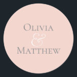 Adesivo Pearl Blush Personalizado<br><div class="desc">Pearl simples esfregando selo personalizado de adesivo de casamento.</div>