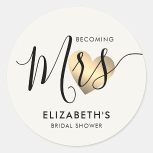 Adesivo Pearl White Tornando-se Sra. Modern Envelope Seal