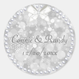 Adesivo Pearls De Casamento De Natal De Prata