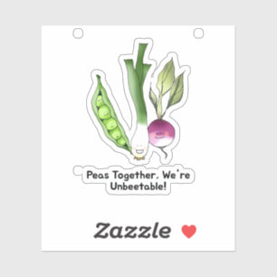 Adesivo Peas e Veggie, melhores amigos, trocadilhos