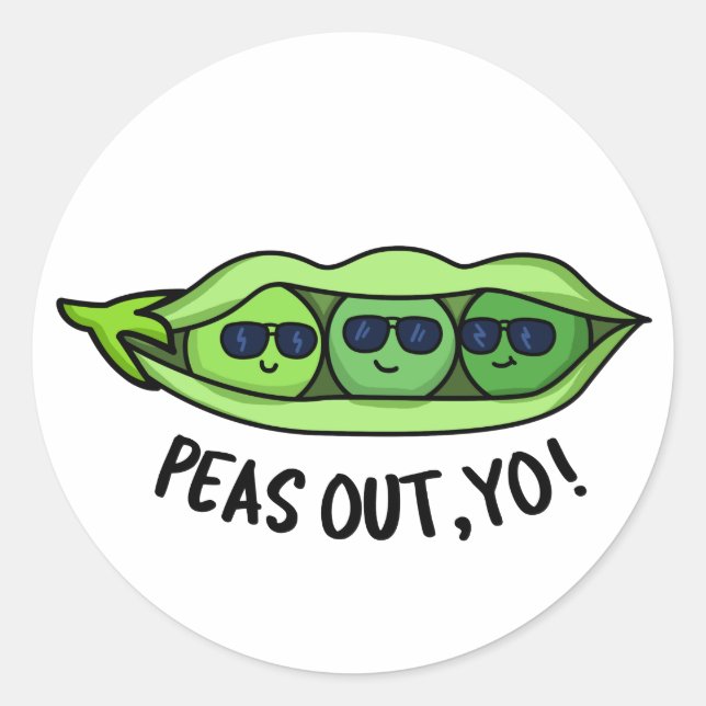 Adesivo Peas Fora Seu Engraçado Peas Pun (Frente)