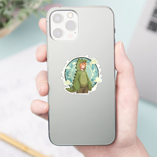 Adesivo Peça de Arte de Dinossauro Fofo Fantasia Menino