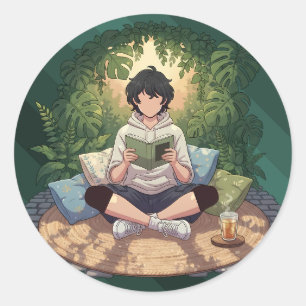 Adesivo Peça de Arte de Leitura de Jardim Aconchegante