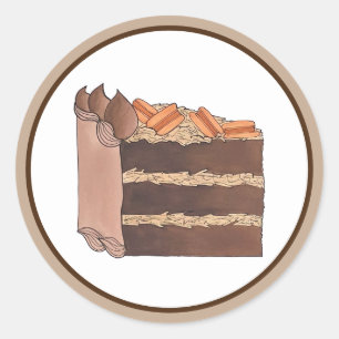 Adesivo Peça de Festa de aniversário de Bolo de Chocolate 