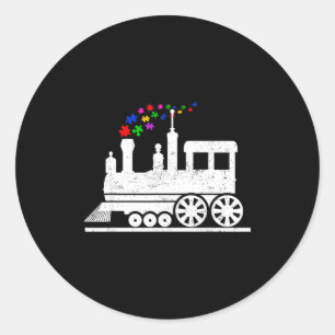 Adesivo Peça de quebra-cabeça de trem mês de conscientizaç