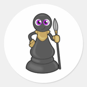 Adesivo Peça de xadrez em xadrez com lança