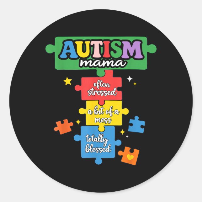 Adesivo Peça do Quebra-Cabeça da Mãe Autista Conscientizaç (Frente)