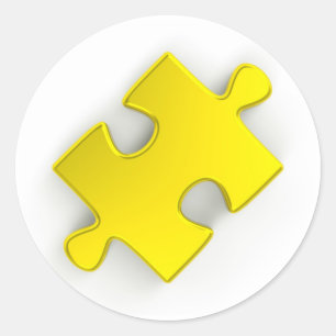 Adesivo Peça Quebra-cabeça 3D (Dourada Metálica)