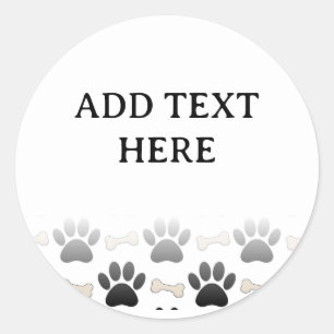 Adesivo Peças De Cachorro E Ossos Com Texto Personalizado 
