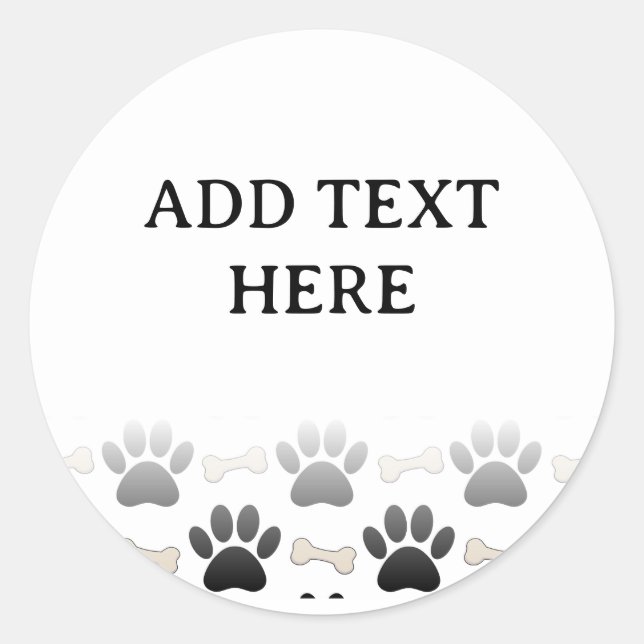 Adesivo Peças De Cachorro E Ossos Com Texto Personalizado  (Frente)