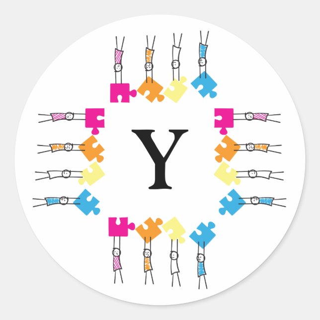 Adesivo Peças de Quebra-cabeça Autismo Fixam Crianças Dese (Frente)
