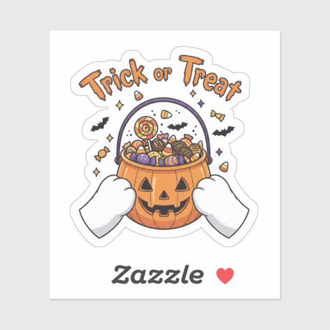 Adesivo Peças de truque ou de tratamento - Dia das Bruxas  (Folha)