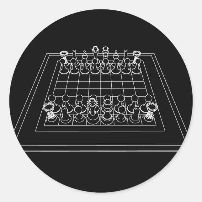 Adesivo Peças de xadrez e xadrez: (Frente)