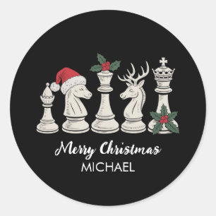 Adesivo Peças de Xadrez Personalizadas Natal Moderno Tendê