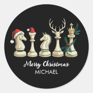 Adesivo Peças de Xadrez Personalizadas Natal Tendência Mod