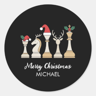 Adesivo Peças de Xadrez Personalizadas Natal Tendência Mod