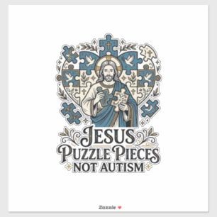 Adesivo Peças do Quebra-Cabeça de Jesus Não Autismo Peças 
