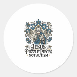 Adesivo Peças do Quebra-Cabeça de Jesus Não Autismo Peças