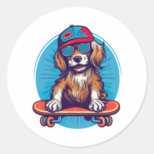 Adesivo Peças em Rodas Cachorro Retro Skater