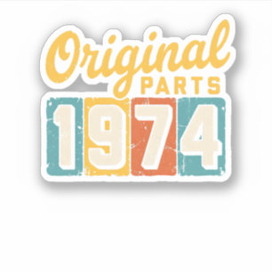 Adesivo Peças Originais 1974 Vintage Aniversário de 50 ano