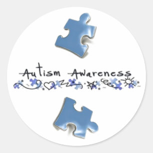 Adesivo Peças Quebra-cabeça azuis - Consciência do Autismo