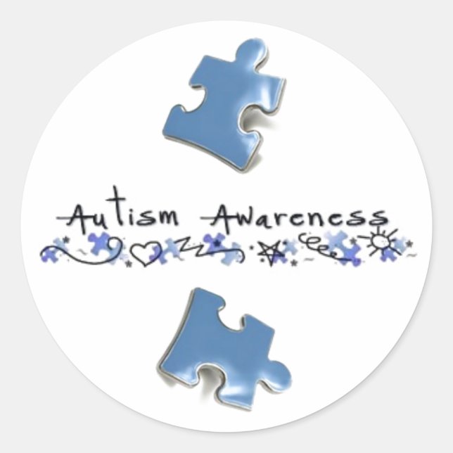 Adesivo Peças Quebra-cabeça azuis - Consciência do Autismo (Frente)