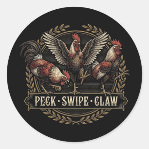 Adesivo Peck Swipe Claw Trio de Frango Engraçado Engravura