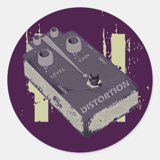 Adesivo Pedal de Distorção de Violão Elétrico (Frente)