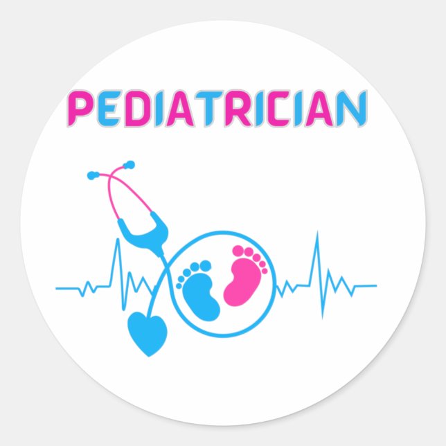 Adesivo Pediatra, médico pediátrico, médico infantil, (Frente)