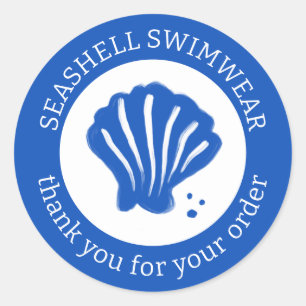 Adesivo PEDIDO OBRIGADO A CLIENTE Azul de Seashell Beach